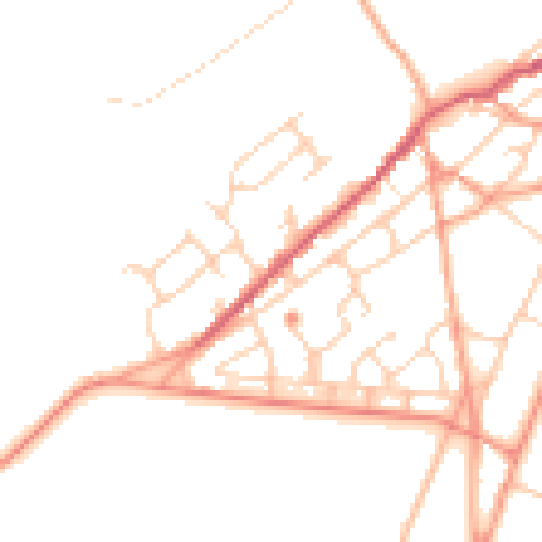Daytime road noise heatmap for TN29 9AW
