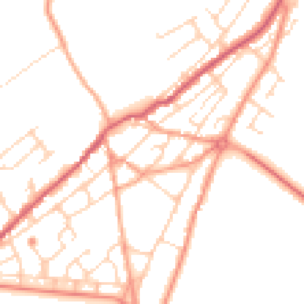 Daytime road noise heatmap for TN29 9DH