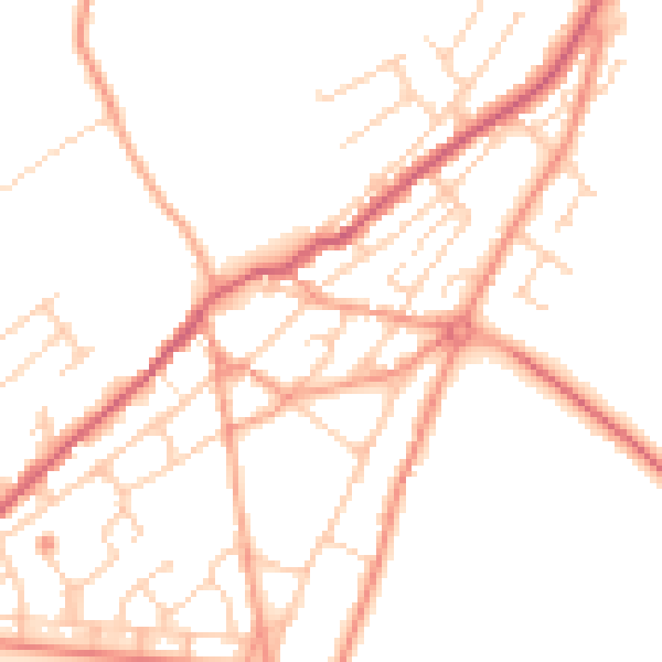 Daytime road noise heatmap for TN29 9DN