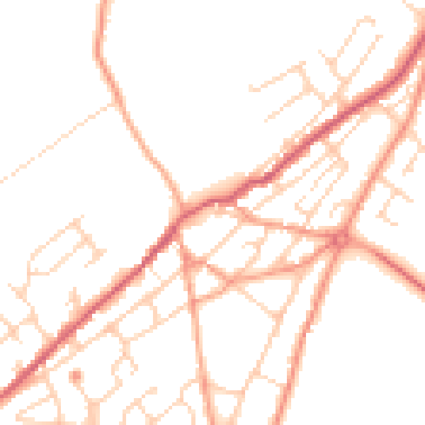 Daytime road noise heatmap for TN29 9DX