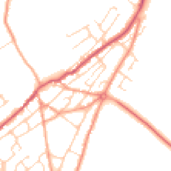 Daytime road noise heatmap for TN29 9EH