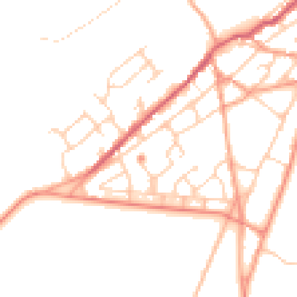 Daytime road noise heatmap for TN29 9ER
