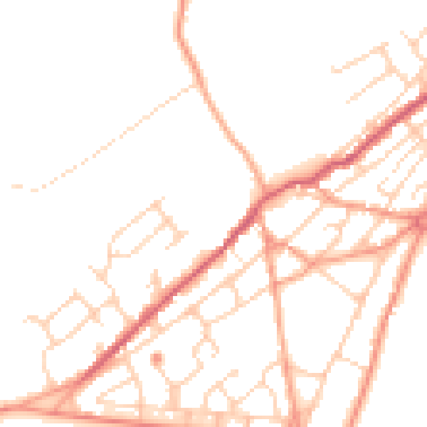 Daytime road noise heatmap for TN29 9FD