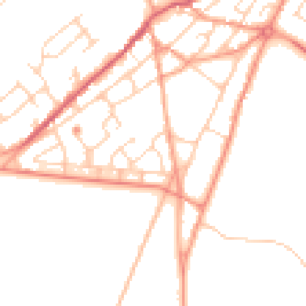 Daytime road noise heatmap for TN29 9HG