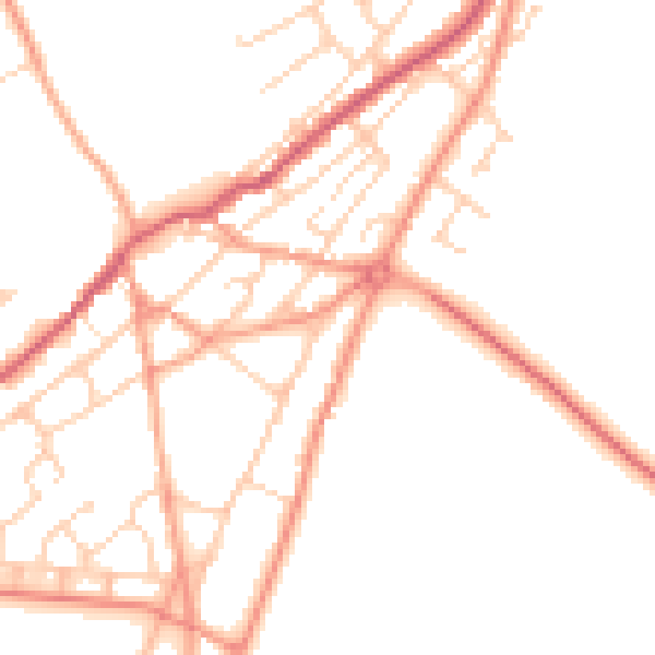 Daytime road noise heatmap for TN29 9HR