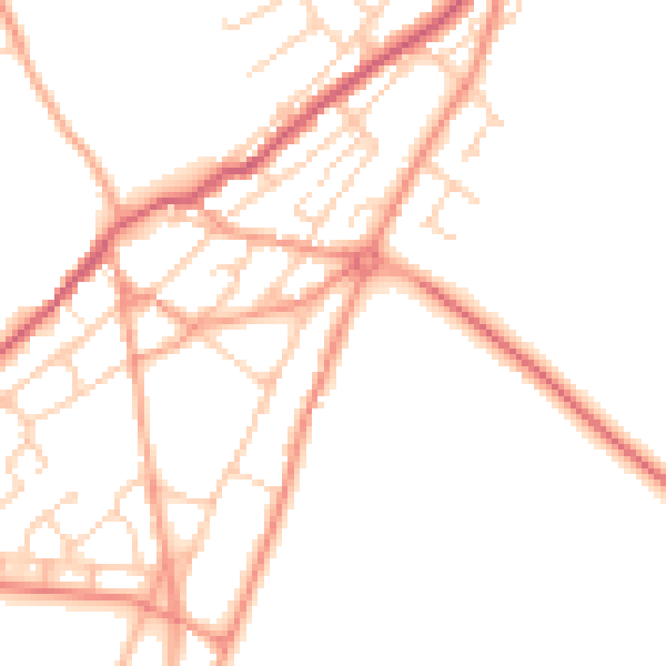 Daytime road noise heatmap for TN29 9JB