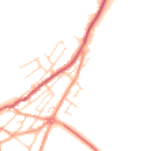 Daytime road noise heatmap for TN29 9LT