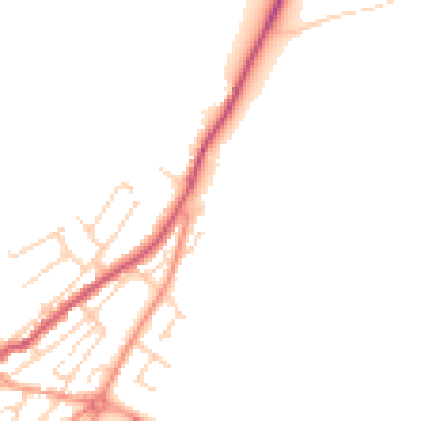 Daytime road noise heatmap for TN29 9LZ