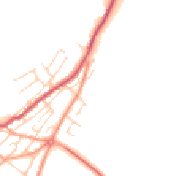 Daytime road noise heatmap for TN29 9NQ
