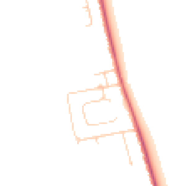 Daytime road noise heatmap for TN29 9PA