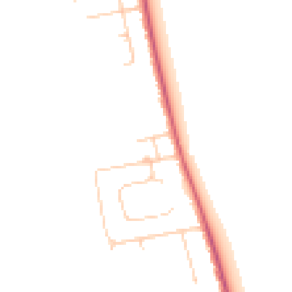 Daytime road noise heatmap for TN29 9PQ