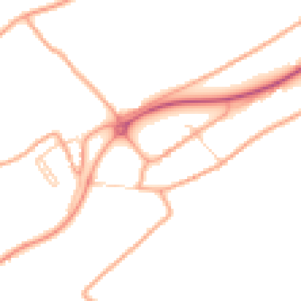 Daytime road noise heatmap for TN29 9QP