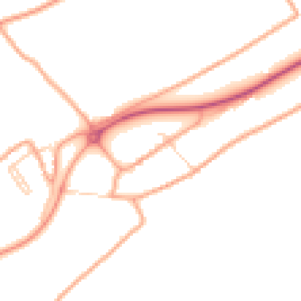 Daytime road noise heatmap for TN29 9QR