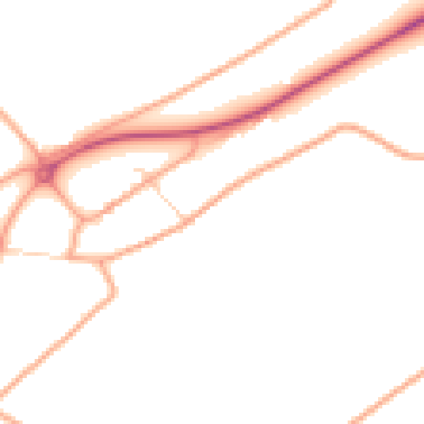 Daytime road noise heatmap for TN29 9QU