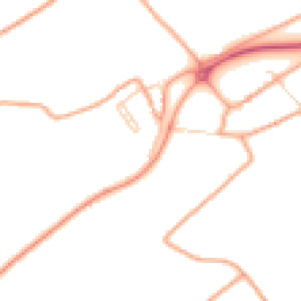 Daytime road noise heatmap for TN29 9RA