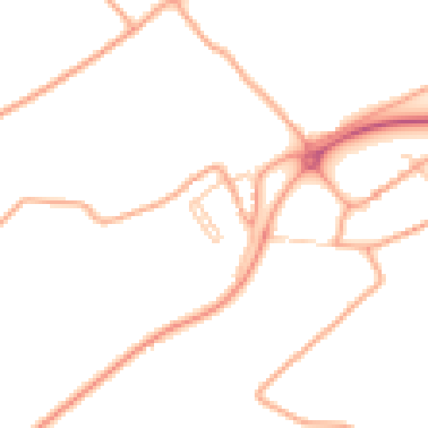 Daytime road noise heatmap for TN29 9RG