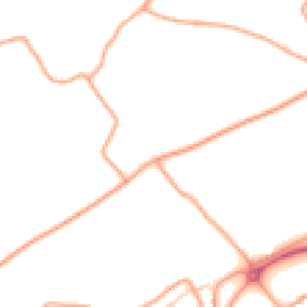Daytime road noise heatmap for TN29 9RJ