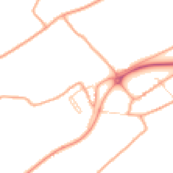 Daytime road noise heatmap for TN29 9SD