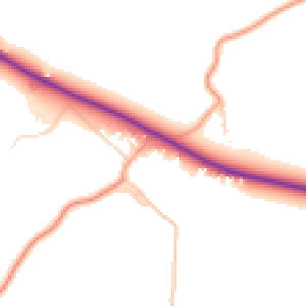 Daytime road noise heatmap for TN29 9SH