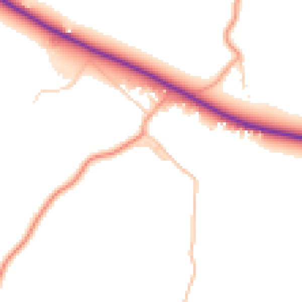 Daytime road noise heatmap for TN29 9SN