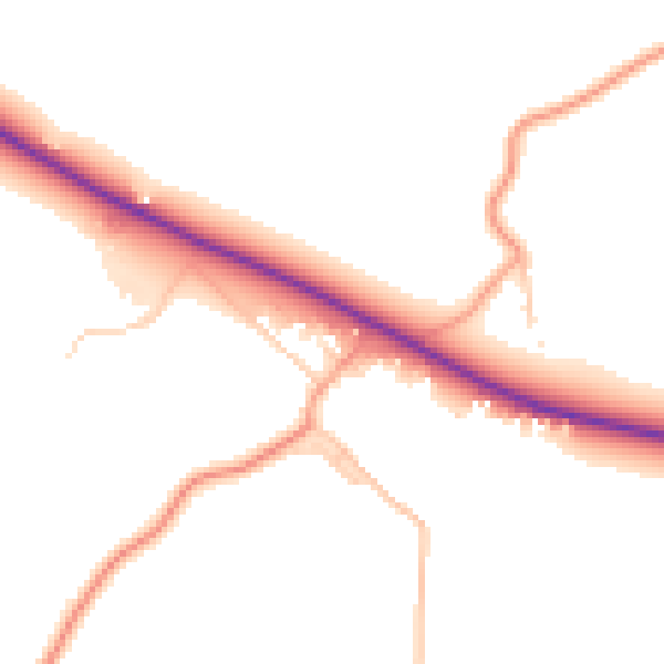 Daytime road noise heatmap for TN29 9SZ