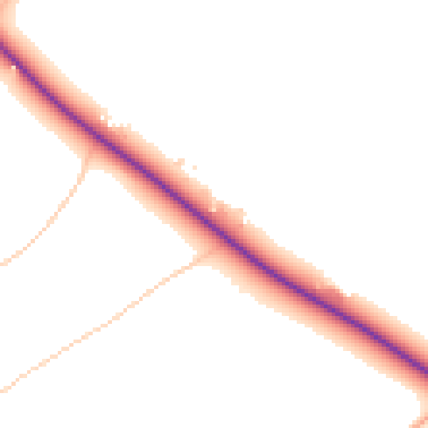 Daytime road noise heatmap for TN29 9TU