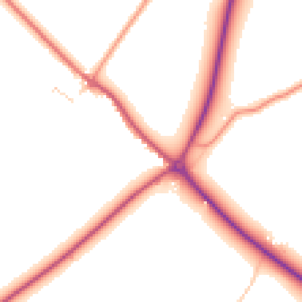 Daytime road noise heatmap for TN29 9UA