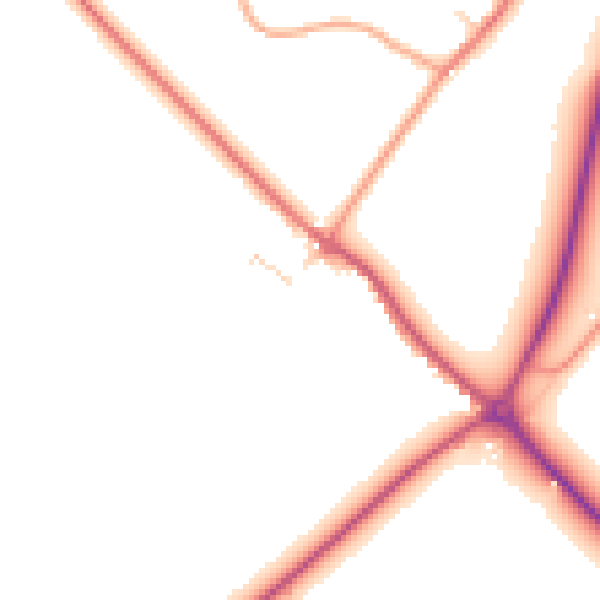 Daytime road noise heatmap for TN29 9UE
