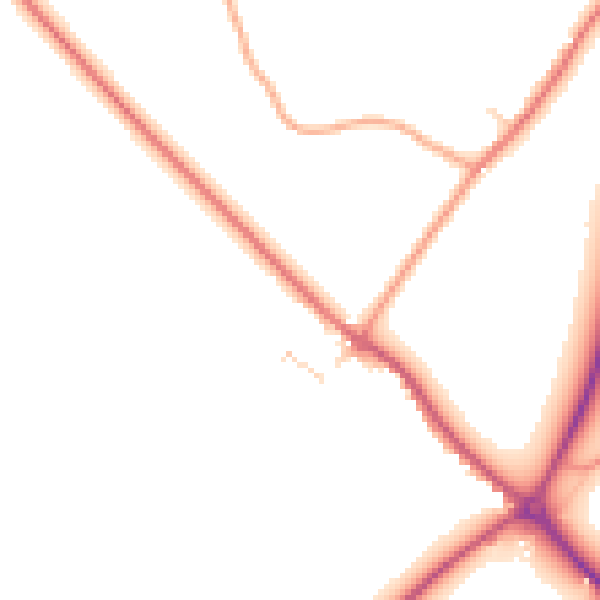 Daytime road noise heatmap for TN29 9UG