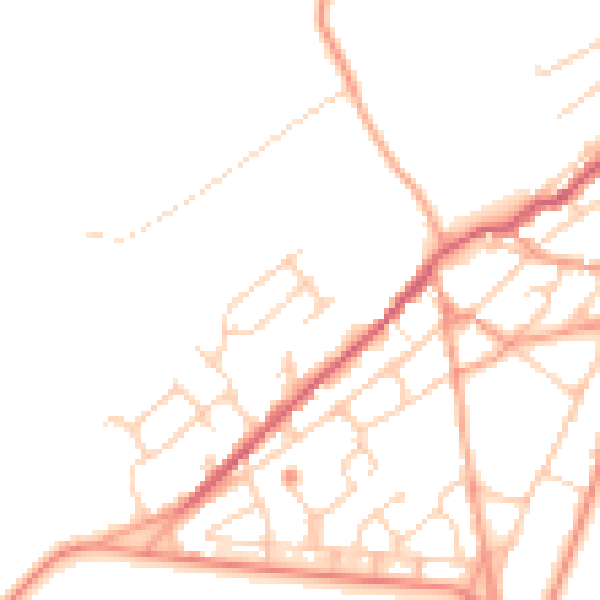Daytime road noise heatmap for TN29 9UU