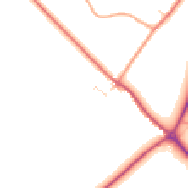 Daytime road noise heatmap for TN29 9UW
