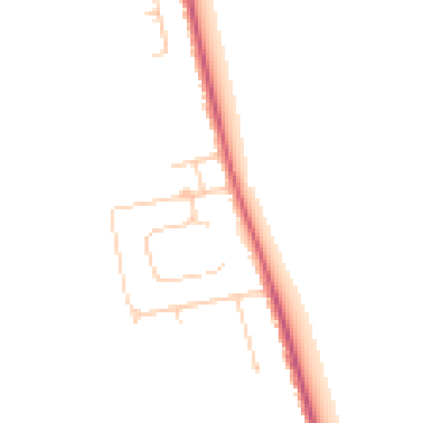 Daytime road noise heatmap for TN29 9YE