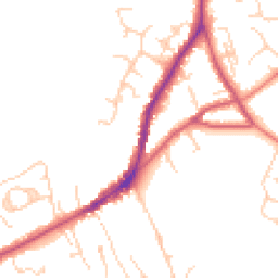 Daytime road noise heatmap for TN30 6AB