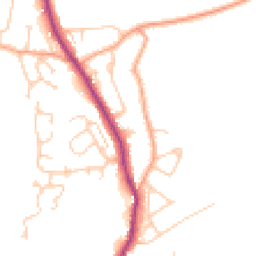Daytime road noise heatmap for TN30 6DB