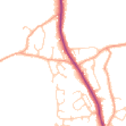 Daytime road noise heatmap for TN30 6DR