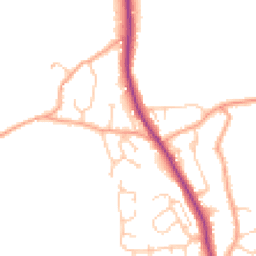 Daytime road noise heatmap for TN30 6DU