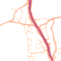 Daytime road noise heatmap for TN30 6DY