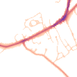 Daytime road noise heatmap for TN30 6JU