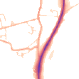 Daytime road noise heatmap for TN32 5AX