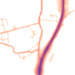 Daytime road noise heatmap for TN32 5BQ