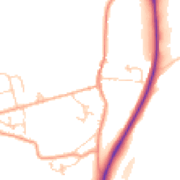 Daytime road noise heatmap for TN32 5DA