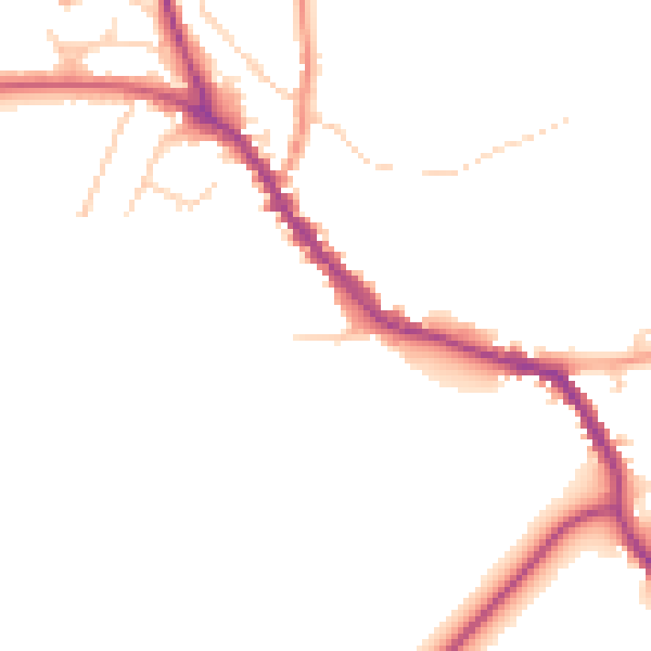 Daytime road noise heatmap for TN33 0AB
