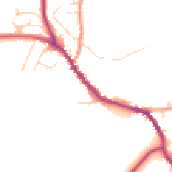Daytime road noise heatmap for TN33 0AE