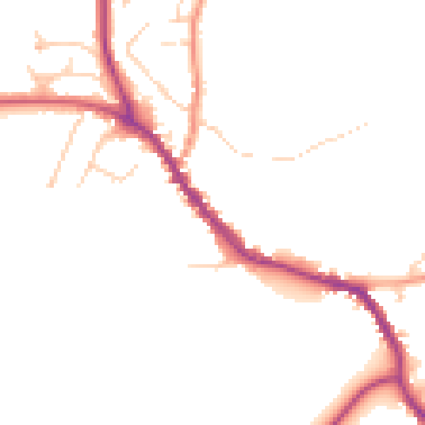 Daytime road noise heatmap for TN33 0AG