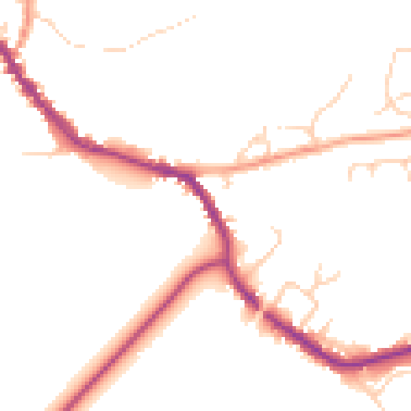 Daytime road noise heatmap for TN33 0AT
