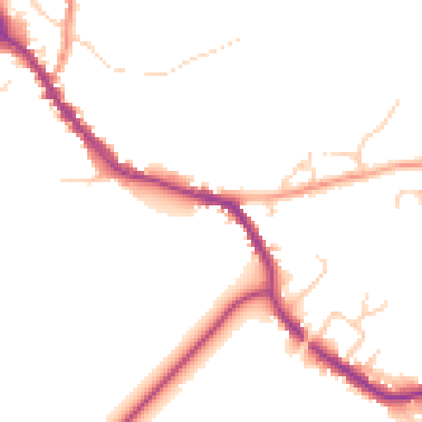Daytime road noise heatmap for TN33 0AW