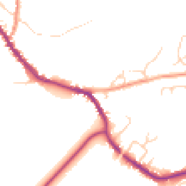 Daytime road noise heatmap for TN33 0AY