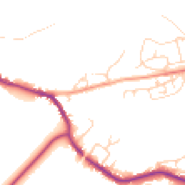 Daytime road noise heatmap for TN33 0BA
