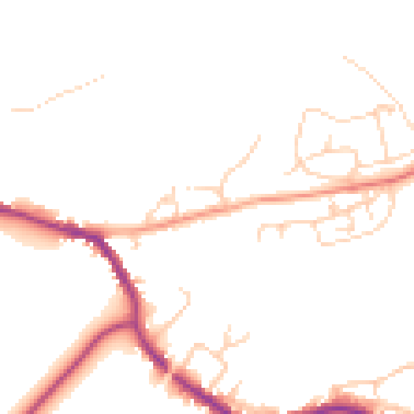 Daytime road noise heatmap for TN33 0BB
