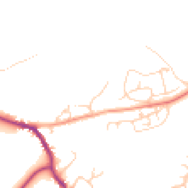 Daytime road noise heatmap for TN33 0BD